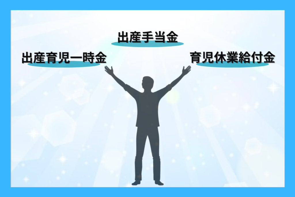 alt="産休・育休中にもらえるお金を紹介する男性”