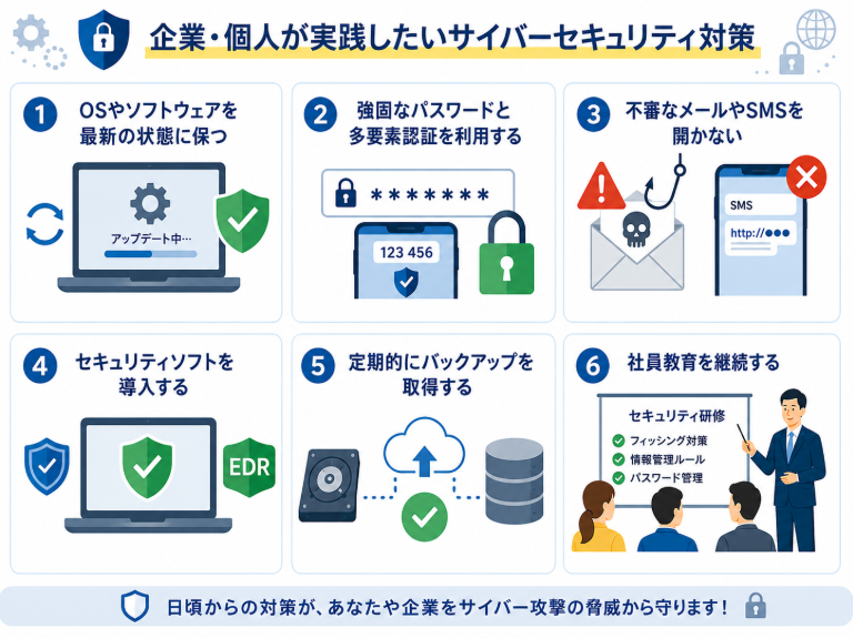 alt="企業や個人がやるべきサイバーセキュリティ対策”