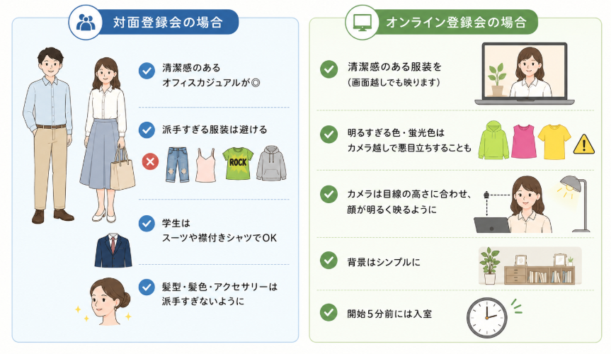alt="派遣の登録会に行くときの服装”