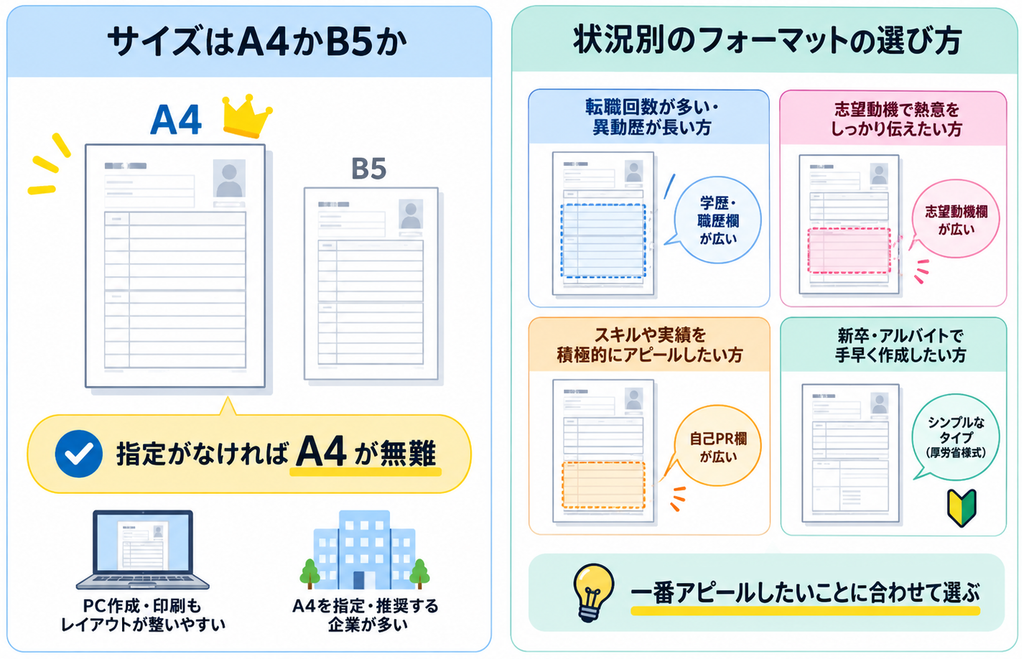 alt="履歴書のサイズやフォーマットについて”