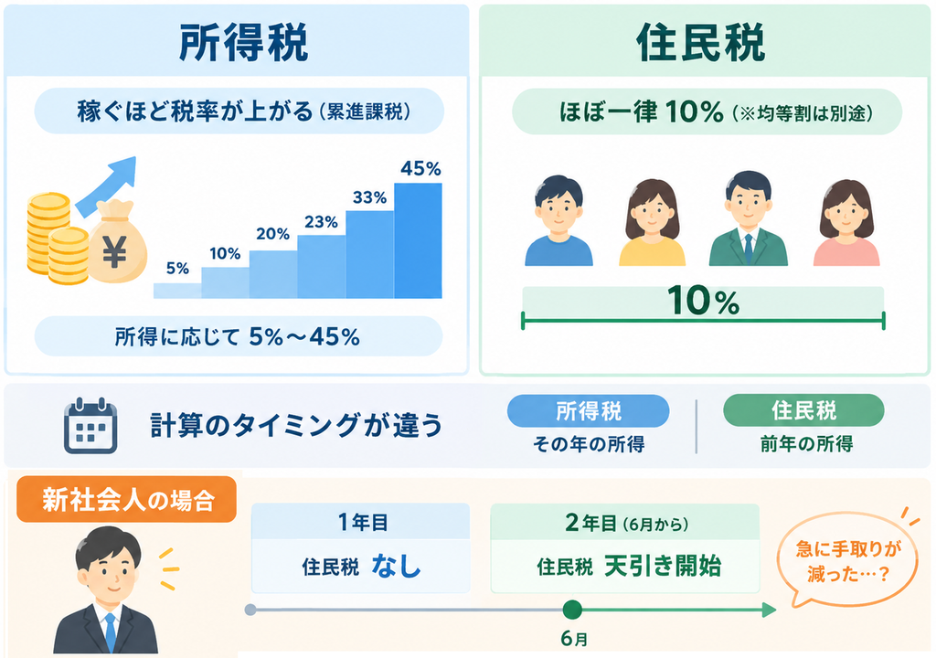 alt="所得税と住民税の割合の違いについて”